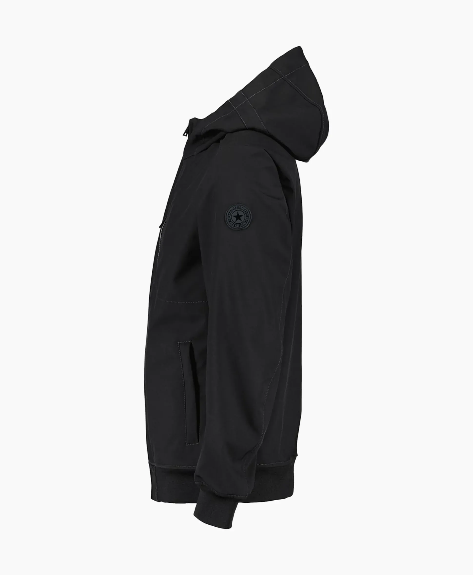 Airforce Softshell Jas Hooded Zwart
