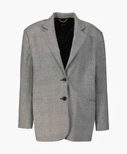 Alix The Label Blazer Woven Special Checked Zwart