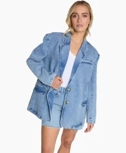 Alix The Label Blazer Woven Denim Blauw