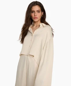 Alix The Label Blouse Woven Kimono Sleeve Ecru