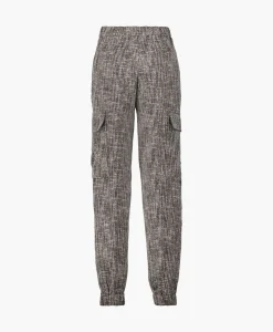 Alix The Label Cargobroek Woven Boucle Cargo Zwart