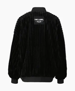 Alix The Label Jack Woven Rib Fur Bomber Zwart