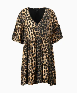 Alix The Label Jurk Ladies Woven Animal Dress Print + 2 Kleurig