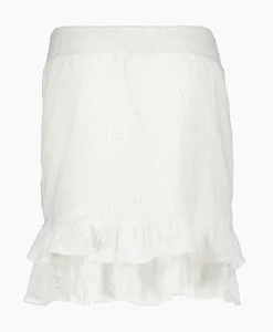 Alix The Label Minirok Knitted Jersey Broderie Skirt Off White