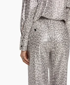 Alix The Label Pantalon Knitted Leopard Zilver