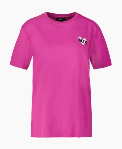 Alix The Label T-Shirt Korte Mouw Knitted Alix Heart Bordeaux