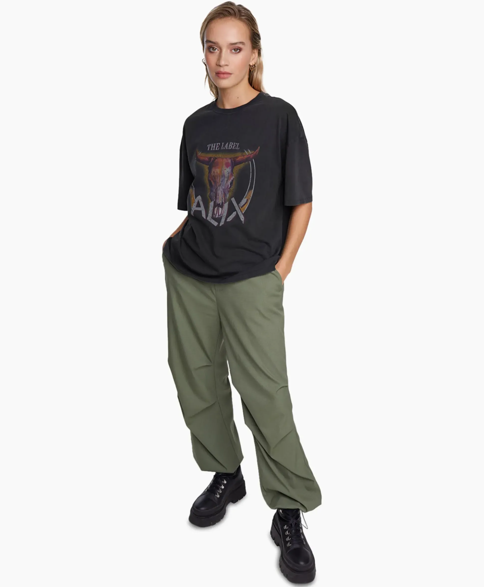Alix The Label T-Shirt Korte Mouw Knitted Bull Zwart