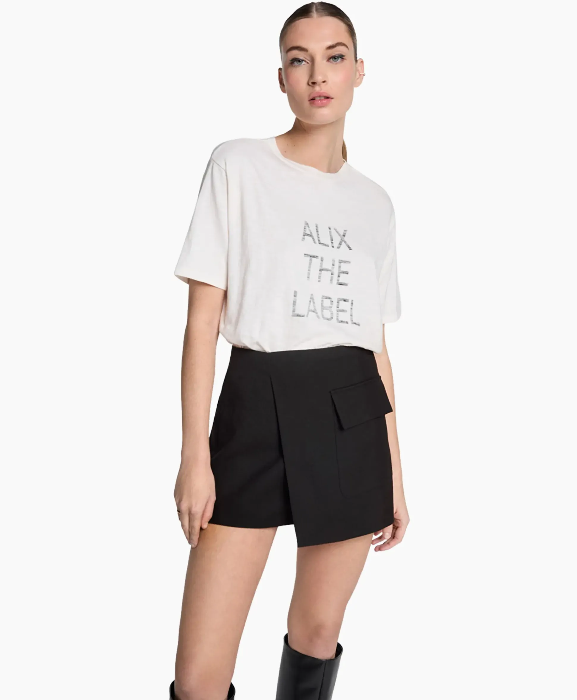 Alix The Label T-Shirt Korte Mouw Knitted Alix The Label Off White