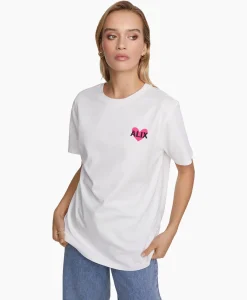 Alix The Label T-Shirt Korte Mouw Knitted Alix Heart Off White