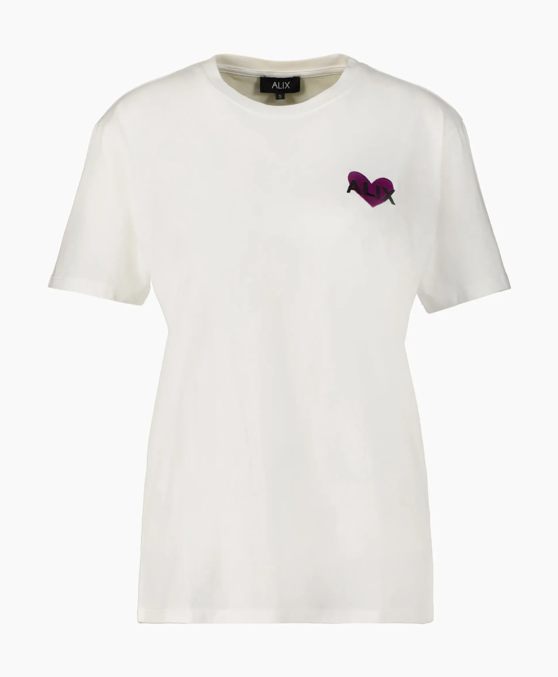 Alix The Label T-Shirt Korte Mouw Knitted Alix Heart Off White