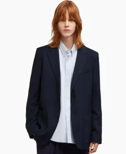 Ami Paris Jack Two Buttons Wool Viscose Twill Donker Blauw