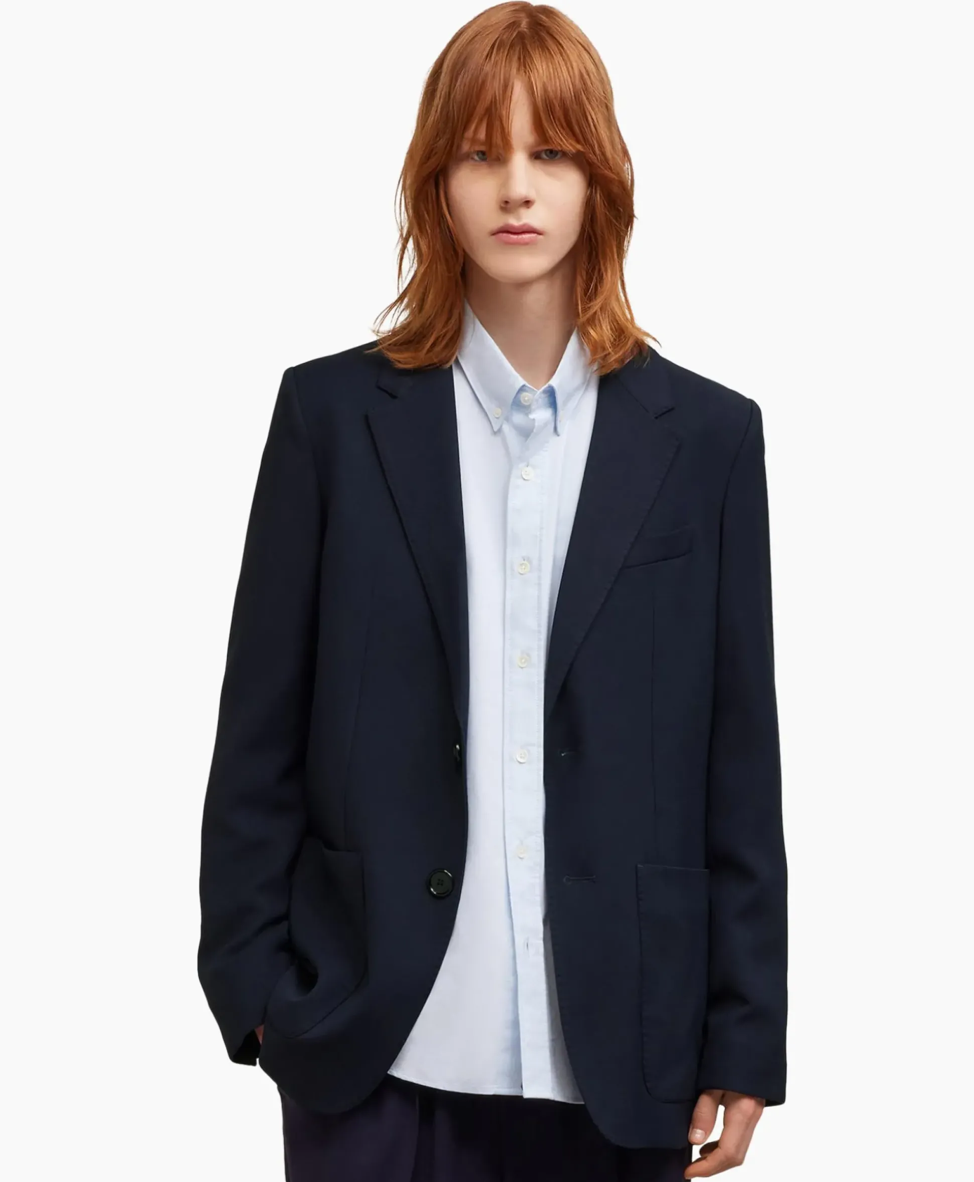 Ami Paris Jack Two Buttons Wool Viscose Twill Donker Blauw