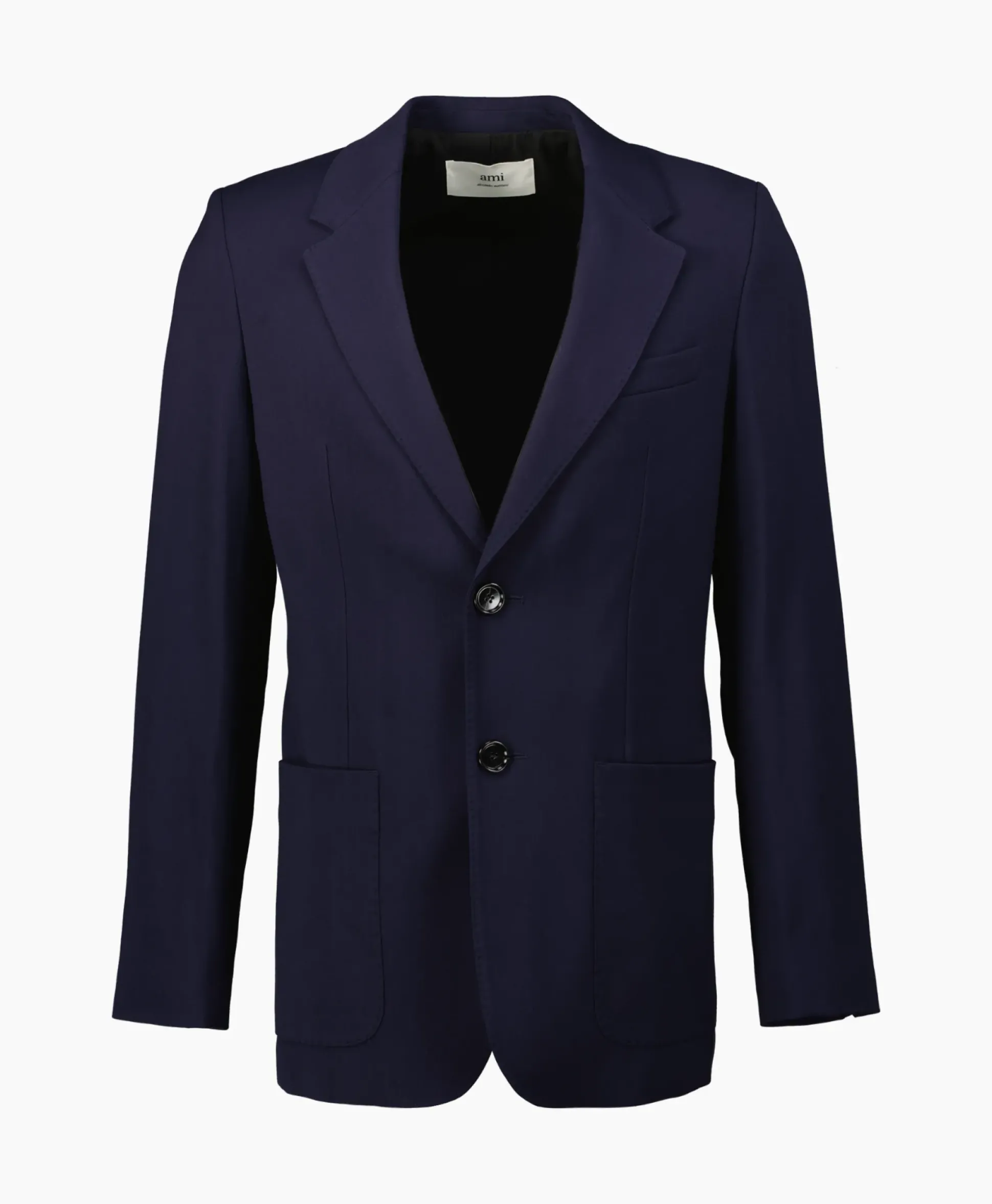 Ami Paris Jack Two Buttons Wool Viscose Twill Donker Blauw