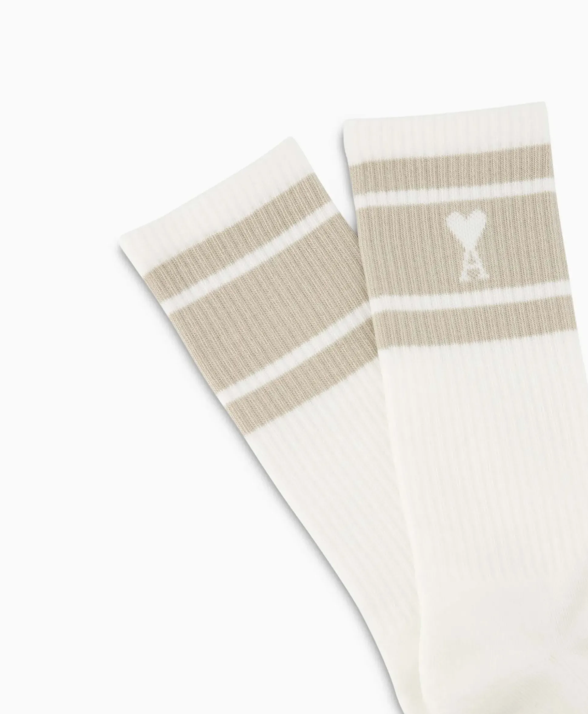 Ami Paris Sokken Adc Striped Beige