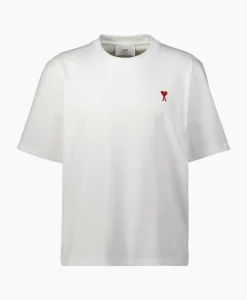 Ami Paris T-Shirt Korte Mouw Ami De Coeur Off White