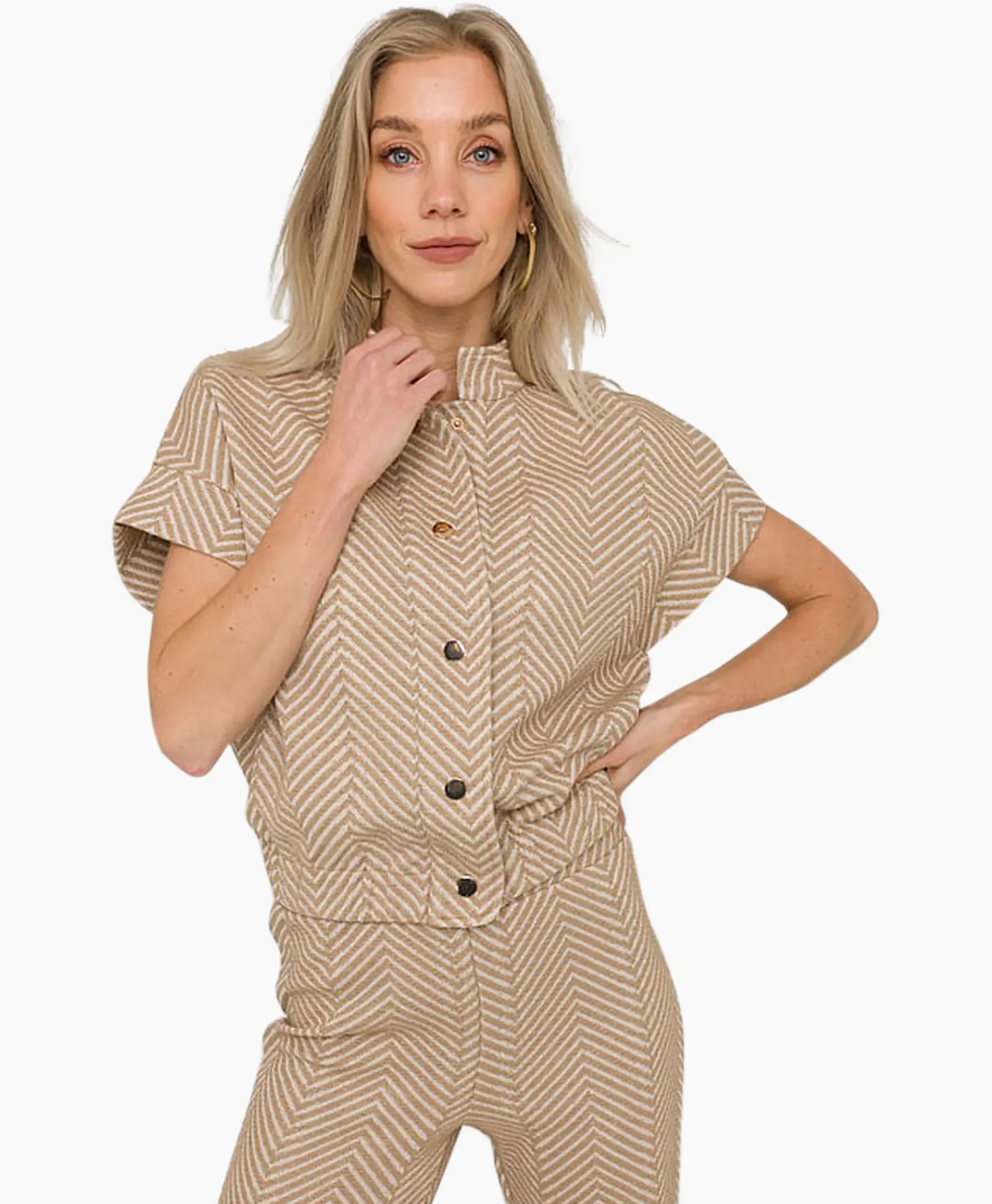 Anna Van Toor Gilet 26A11-02097 Zand