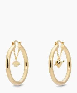 Anna+Nina Oorbellen Love Story Hoop Earrings Silver Goldplat Goud