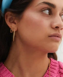 Anna+Nina Oorbellen Solstice Ring Earrings Silver Goldplated Goud