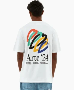 Arte Antwerp T-Shirt Korte Mouw Heart Rings Back Print Wit