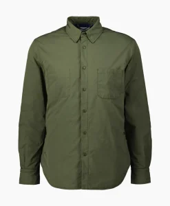 Aspesi Overhemd Camicia Alvaro Wool Donker Groen