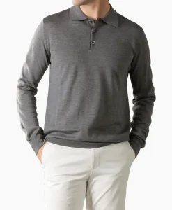 Aurelien Aurelien Polo Longsleeve Donker Grijs