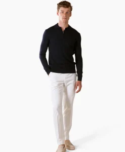 Aurelien Aurelien Pullover Rib Zip Polos Ls Donker Blauw