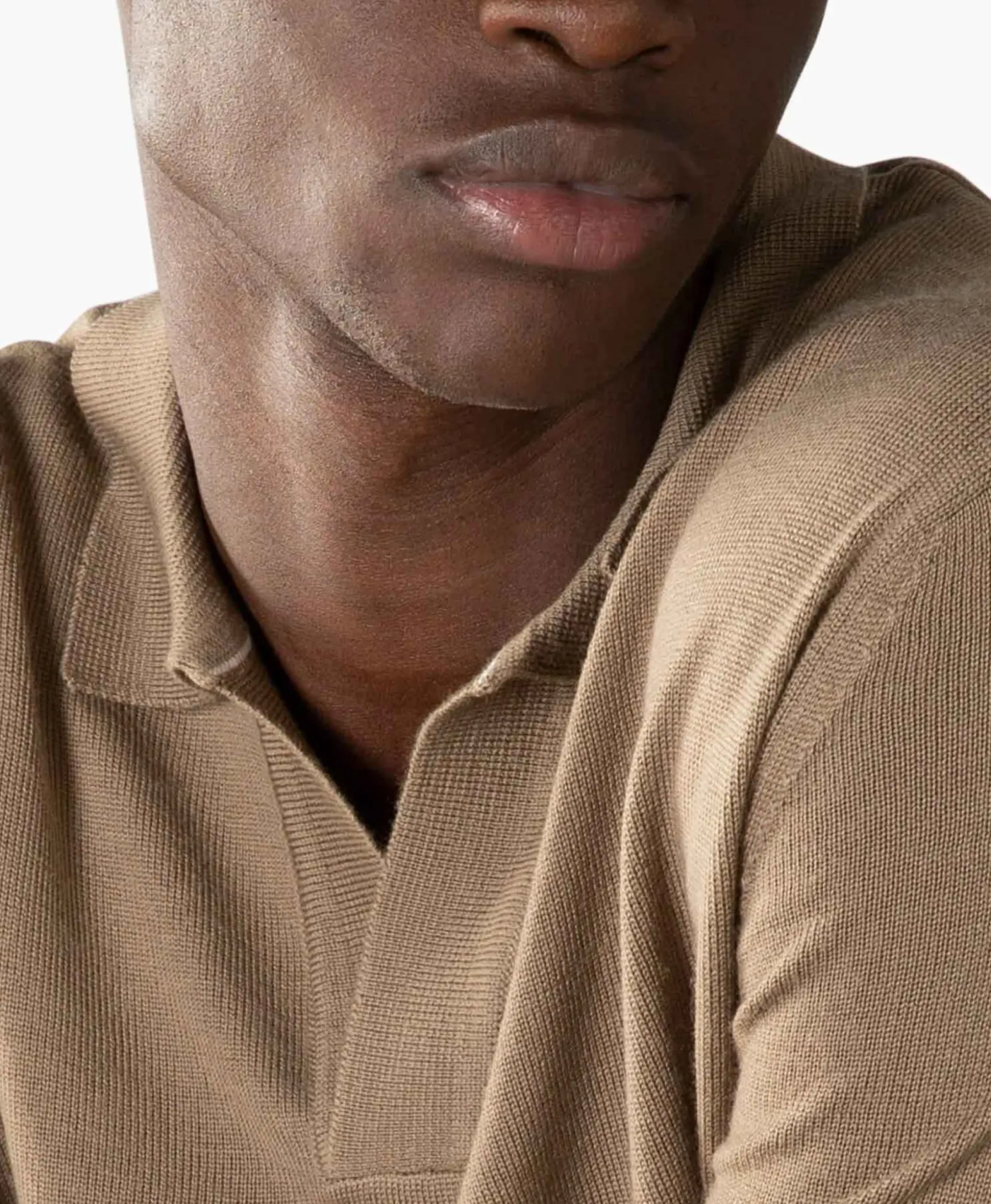 Aurelien Aurelien Pullover Buttonless Polo L Taupe