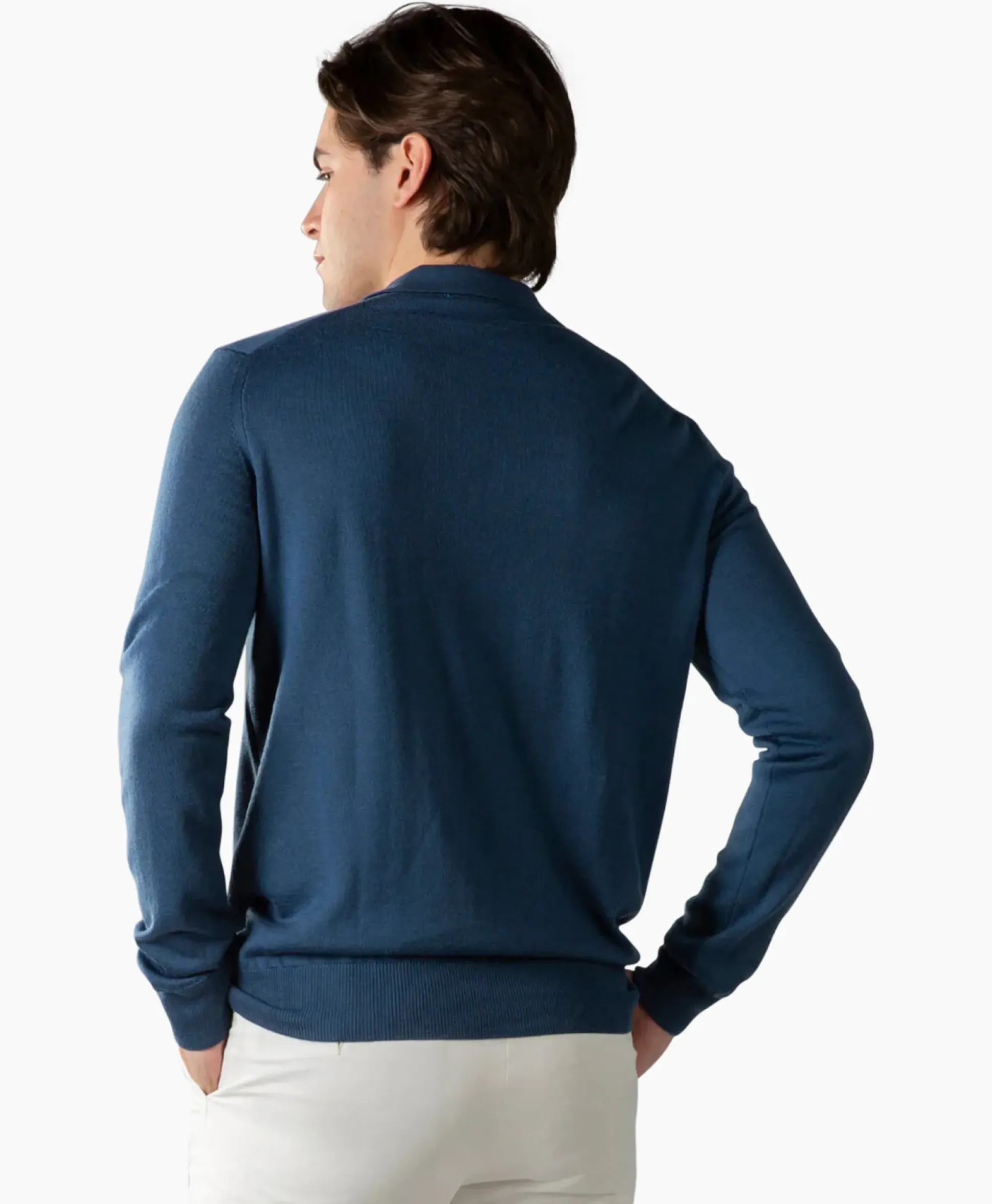Aurelien Aurelien Pullover Buttonless Polo L Blauw