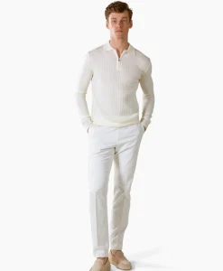 Aurelien Aurelien Pullover Rib Zip Polos Ls Ivoor / Naturel
