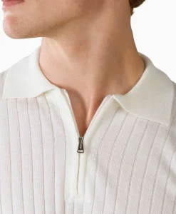 Aurelien Aurelien Pullover Rib Zip Polos Ls Ivoor / Naturel