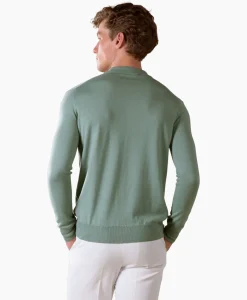 Aurelien Aurelien Pullover Rib Zip Polos Ls Licht Groen