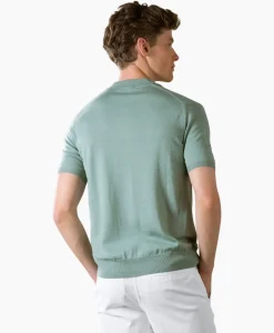 Aurelien Polo Buttonles Ribsl Groen