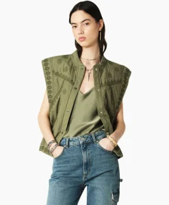 Ba&Sh Gilet Mina Khaki