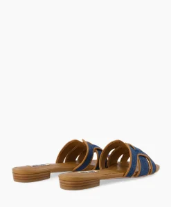 Bibi Lou Sandaal Zonder Hak Leather + Linnen Bruin