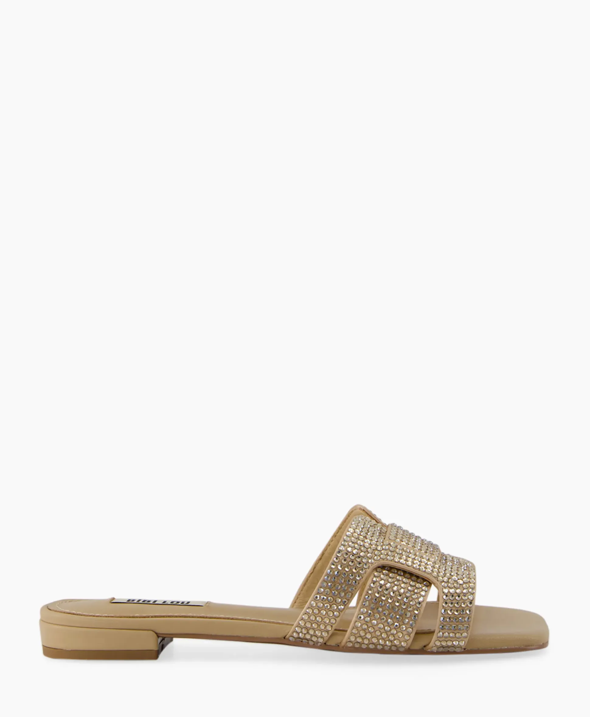 Bibi Lou Sandaal Zonder Hak Strass Beige