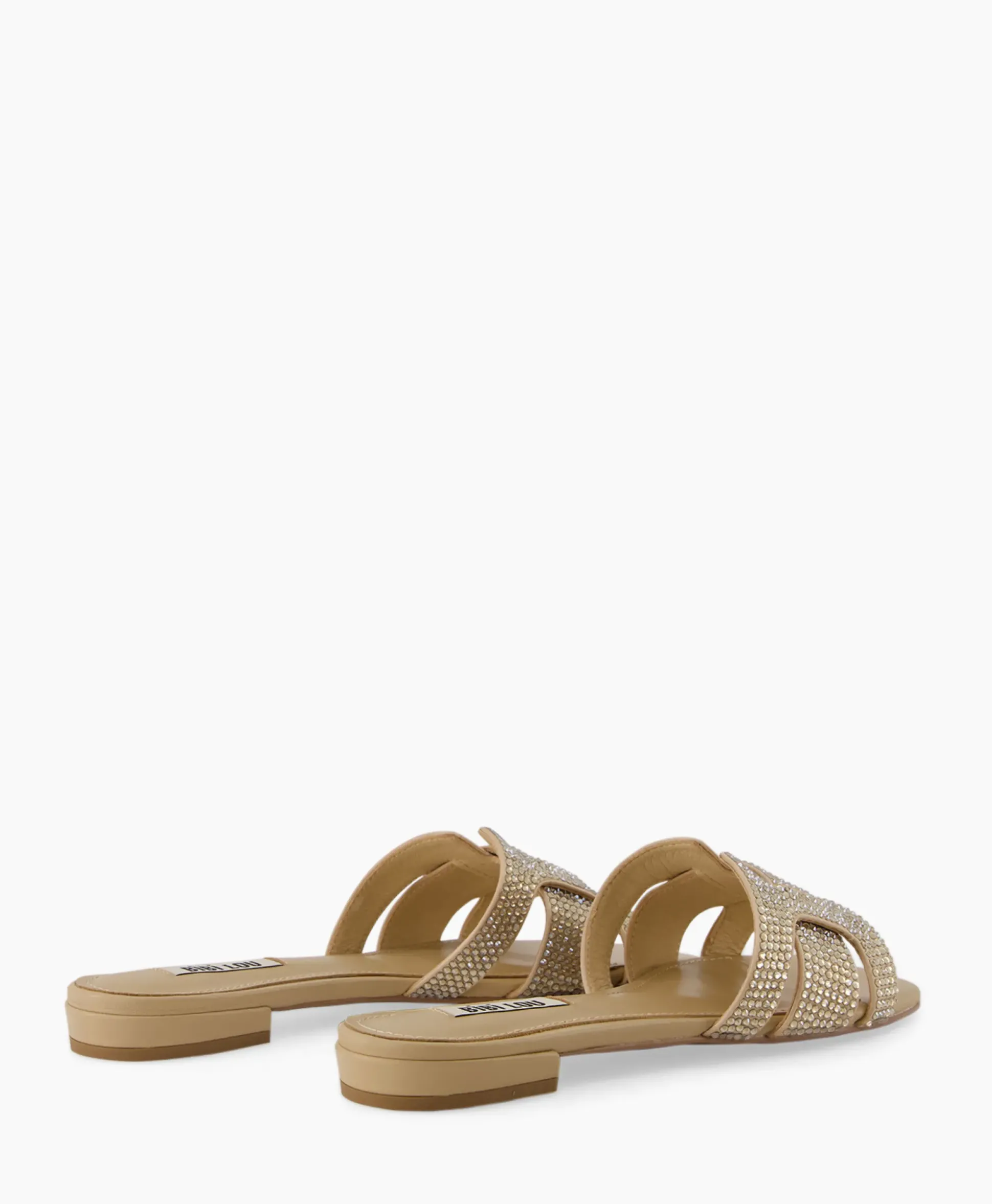 Bibi Lou Sandaal Zonder Hak Strass Beige