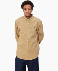 Carhartt Wip Overhemd L/S Madison Fine Cord Beige