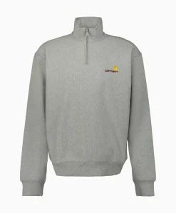 Carhartt Wip Sweater Half Zip American Script Grijs
