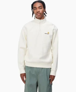 Carhartt Wip Sweater Half Zip American Script Ecru
