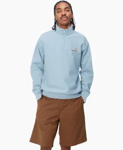 Carhartt Wip Sweater Half Zip American Script Blauw