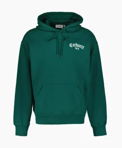 Carhartt Wip Sweater Hooded Onyx Script Groen