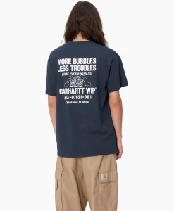 Carhartt Wip T-Shirt Korte Mouw S/S Less Troubles Blauw
