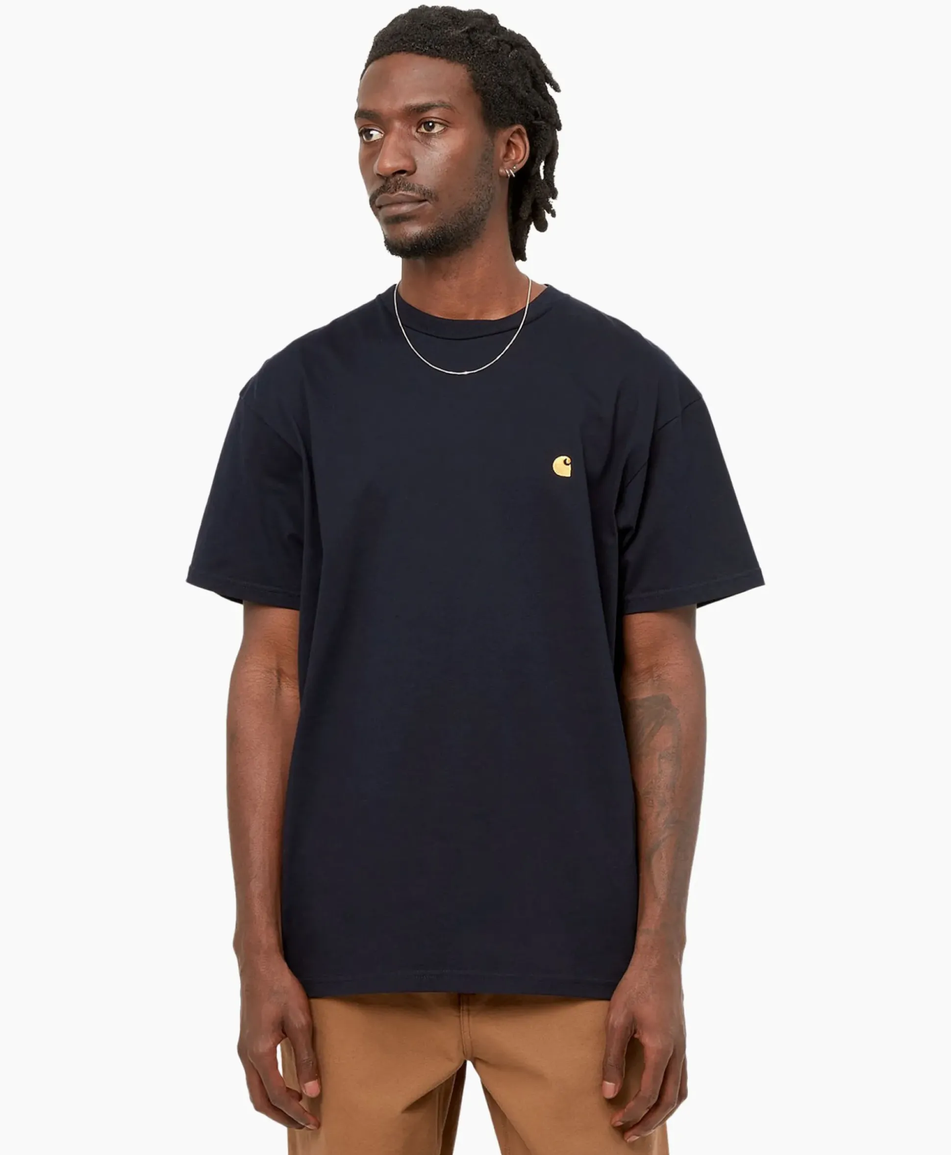 Carhartt Wip T-Shirt Korte Mouw S/S Chase Donker Blauw