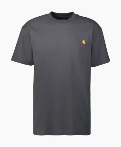 Carhartt Wip T-Shirt S/S American Script Organic Cotton Donker Blauw