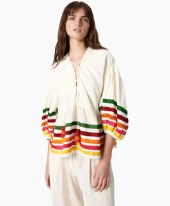 Chufy Blouse Liberty Embroidered Off White