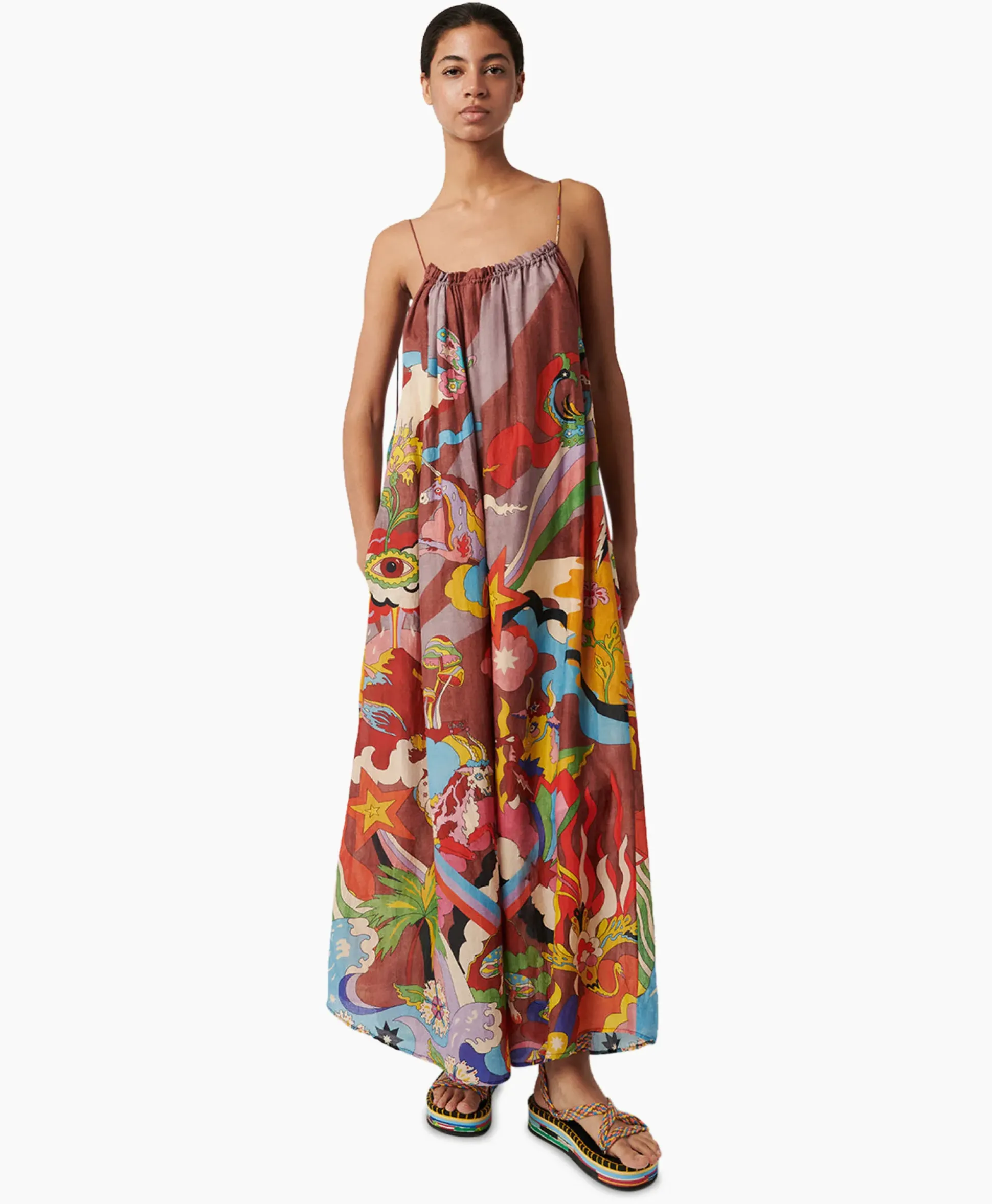 Chufy Maxi Jurk Rain Bordeaux