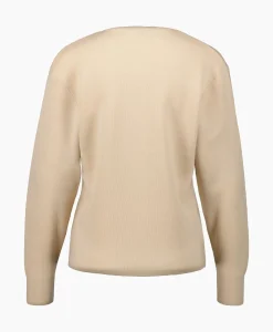 Closed Pullover Crew Neck Henley Beige