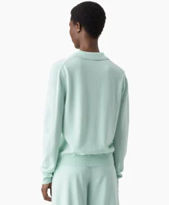 Closed Pullover Polo Longsleeve Groen