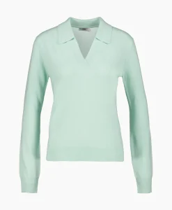 Closed Pullover Polo Longsleeve Groen