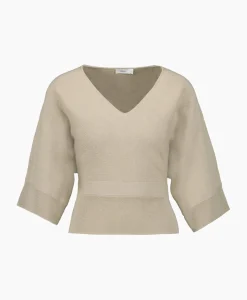 Closed Pullover Short Sleeve Wrap Grijs